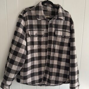 JACHS Wool Blend Buffalo Plaid Shacket XL Heavy Quilted Shirt Jacket Flannel